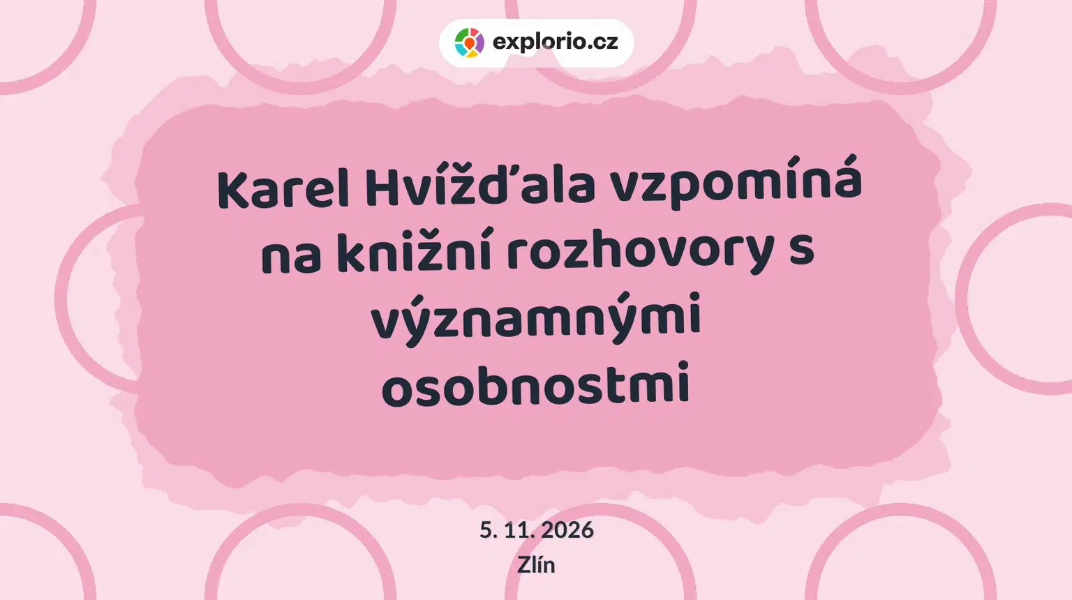 Karel Hvížďala vzpomíná na knižní rozhovory s významnými osobnostmi – divadlo, Hudba a Kino, Zlín