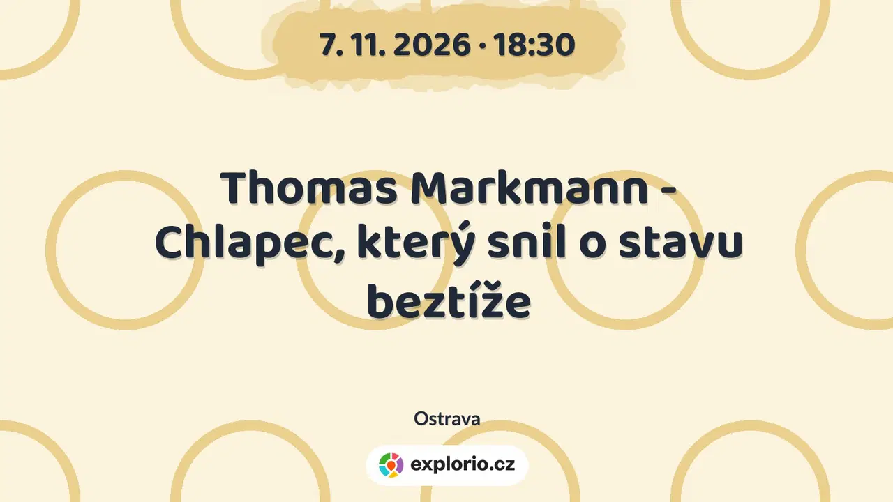 Thomas Markmann - Chlapec, který snil o stavu beztíže – divadlo, Hudba a Kino, Ostrava