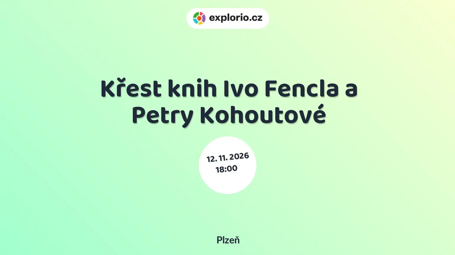 Křest knih Ivo Fencla a Petry Kohoutové – divadlo, Hudba a Kino, Plzeň