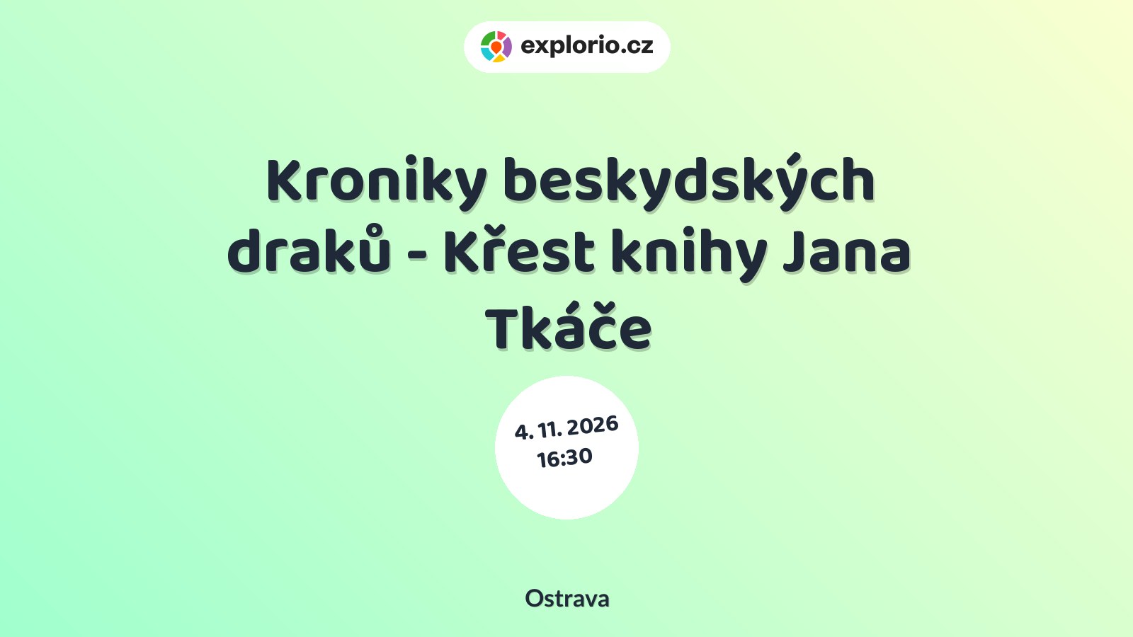 Kroniky beskydských draků - Křest knihy Jana Tkáče – divadlo, Hudba a Kino, Ostrava