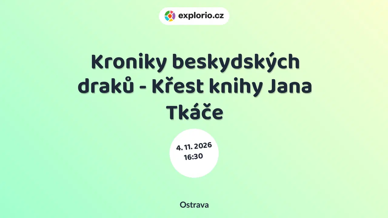 Kroniky beskydských draků - Křest knihy Jana Tkáče – divadlo, Hudba a Kino, Ostrava