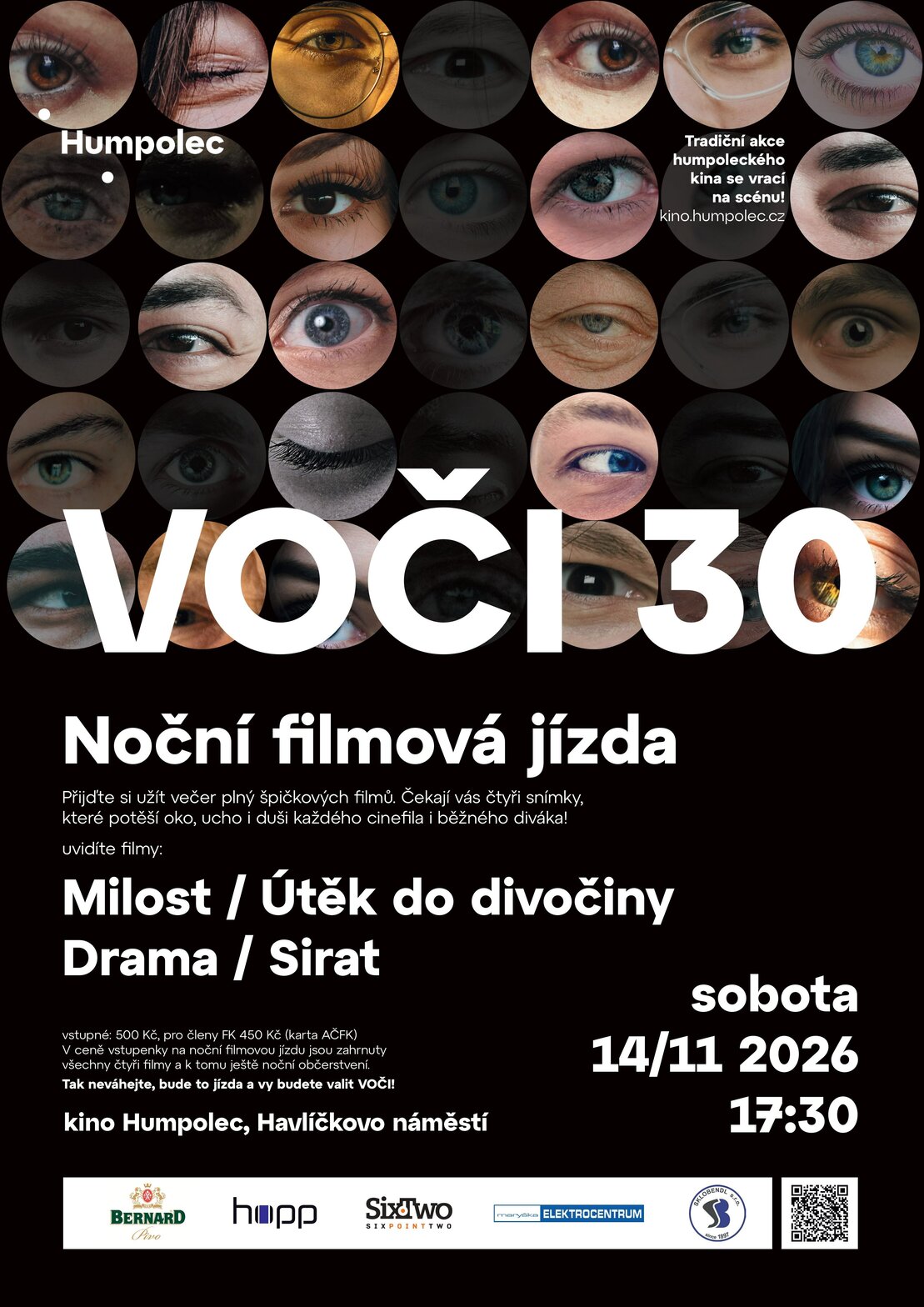 VOČI 30 – noční filmová jízda – divadlo, Hudba a Kino, Humpolec – fotka 2