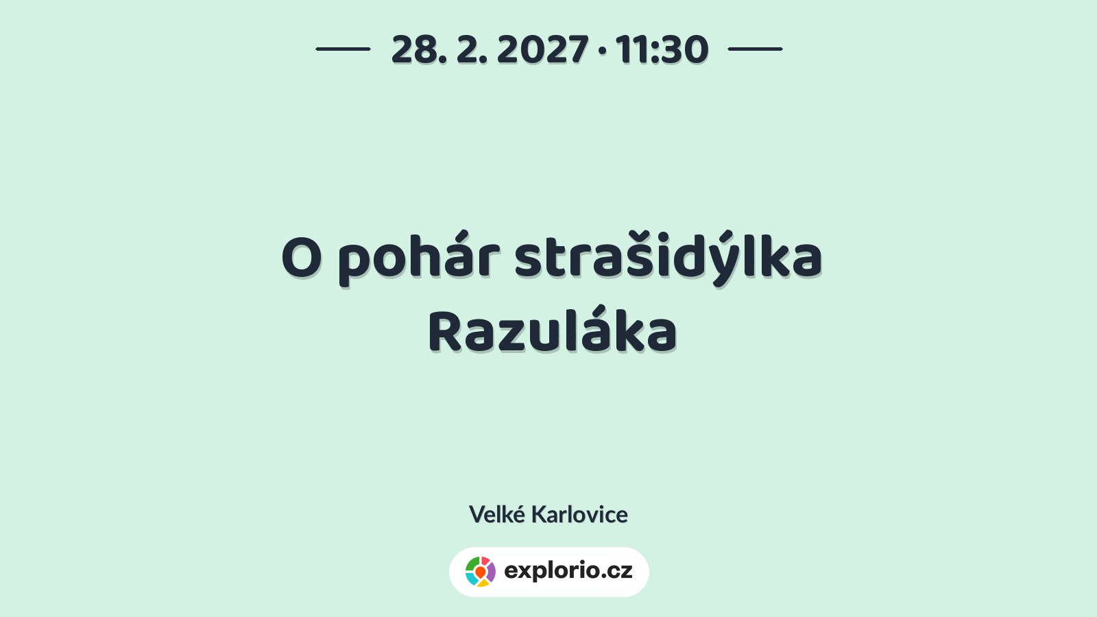 O pohár strašidýlka Razuláka – sport a Pohyb, Velké Karlovice