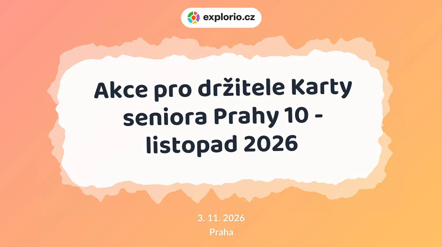 Akce pro držitele Karty seniora Prahy 10 - listopad 2026 – tvořivé dílny a Workshopy, Praha