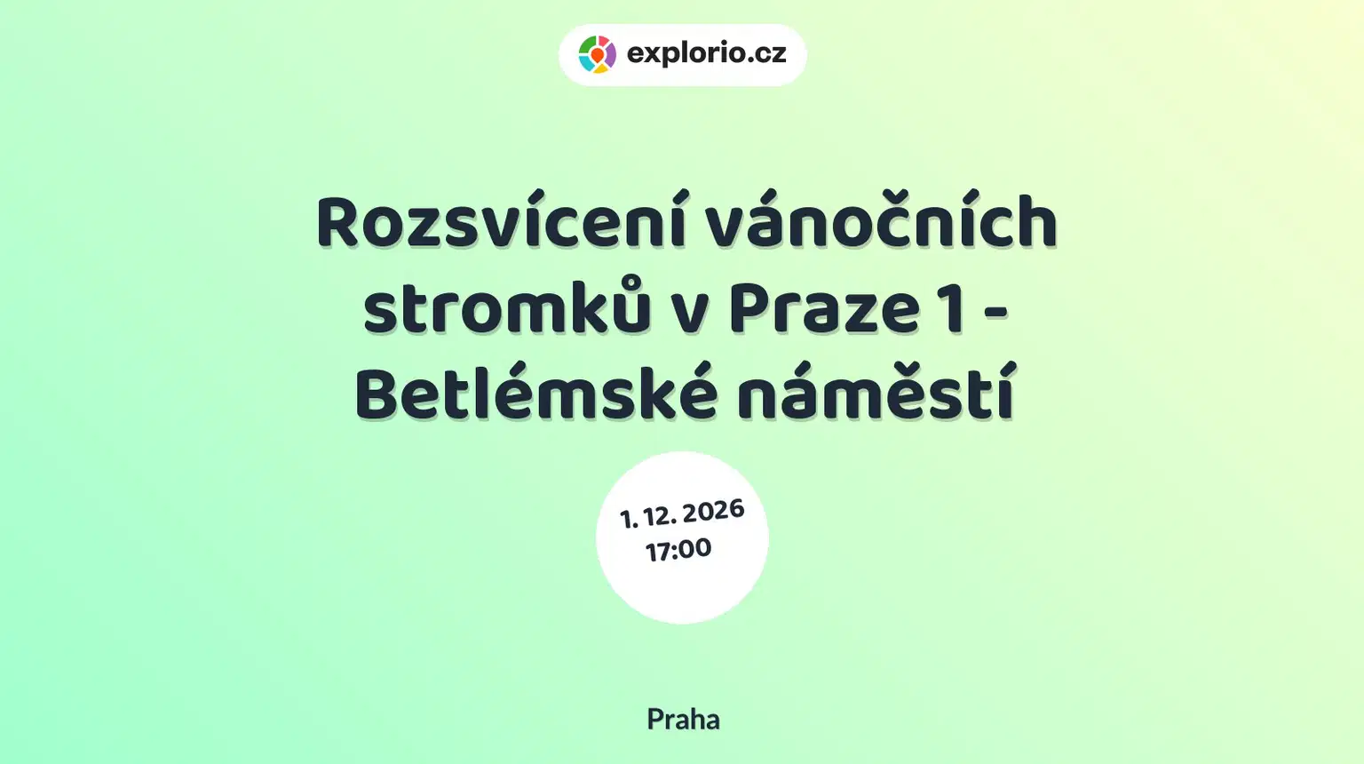 Rozsvícení vánočních stromků v Praze 1 - Betlémské náměstí – festivaly a Slavnosti, Praha