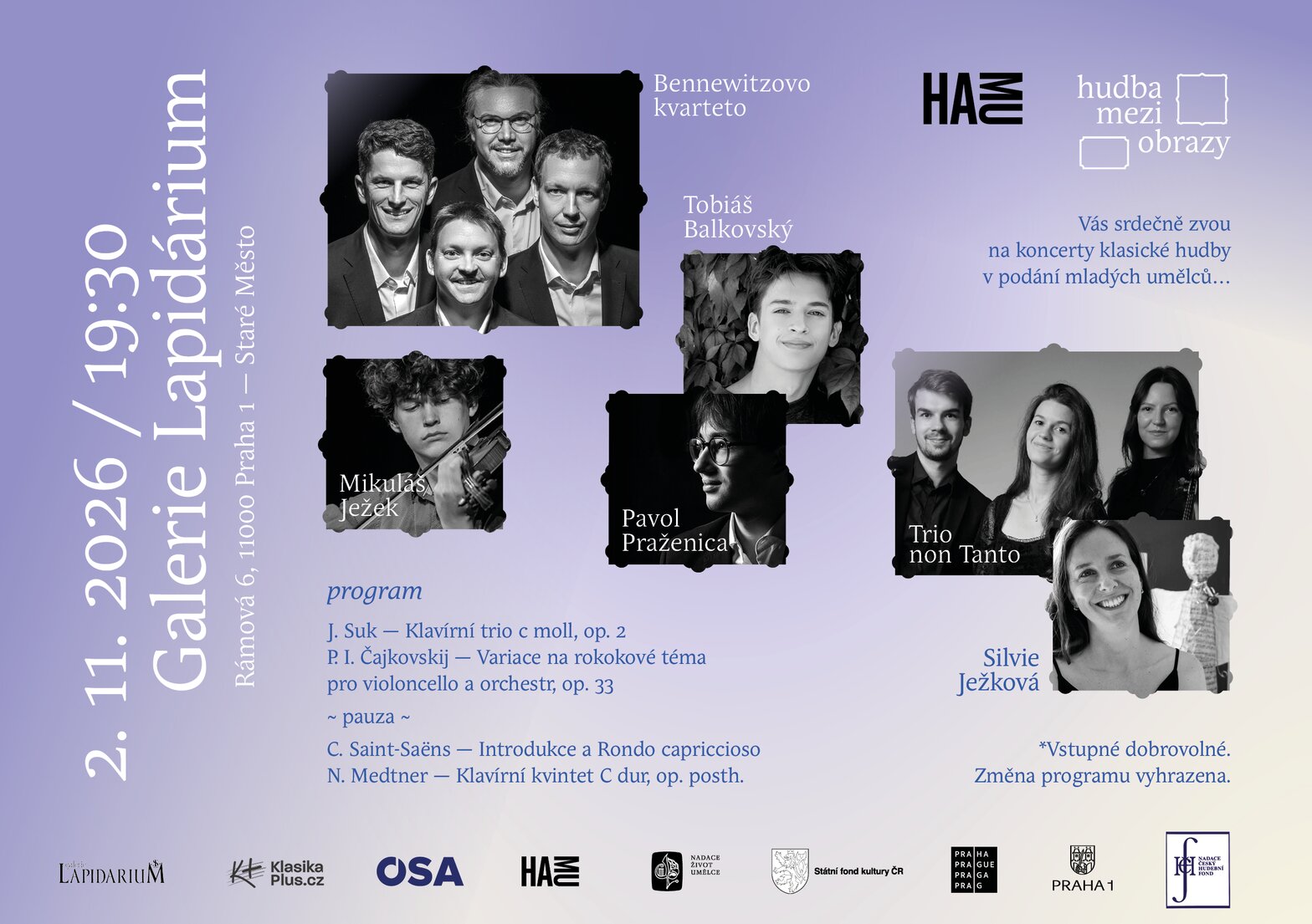 Hudba mezi obrazy v Galerii Lapidárium – divadlo, Hudba a Kino, Praha – fotka 2