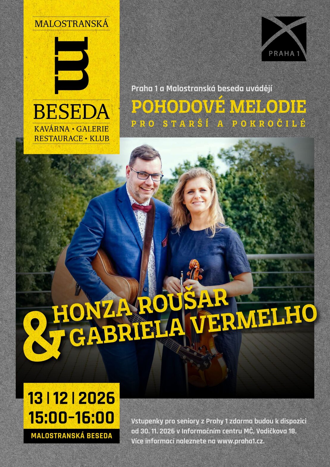 Pohodové melodie pro starší a pokročilé - Gabriela Vermelho a Honza Roušar – Písně nejen z první re… – divadlo, Hudba a Kino, Praha – fotka 2