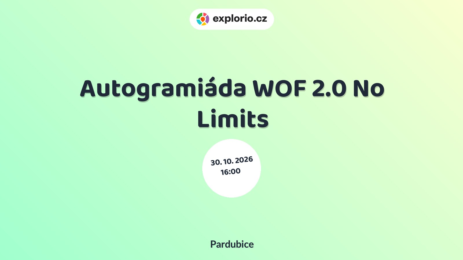 Autogramiáda WOF 2.0 No Limits – sport a Pohyb, Pardubice
