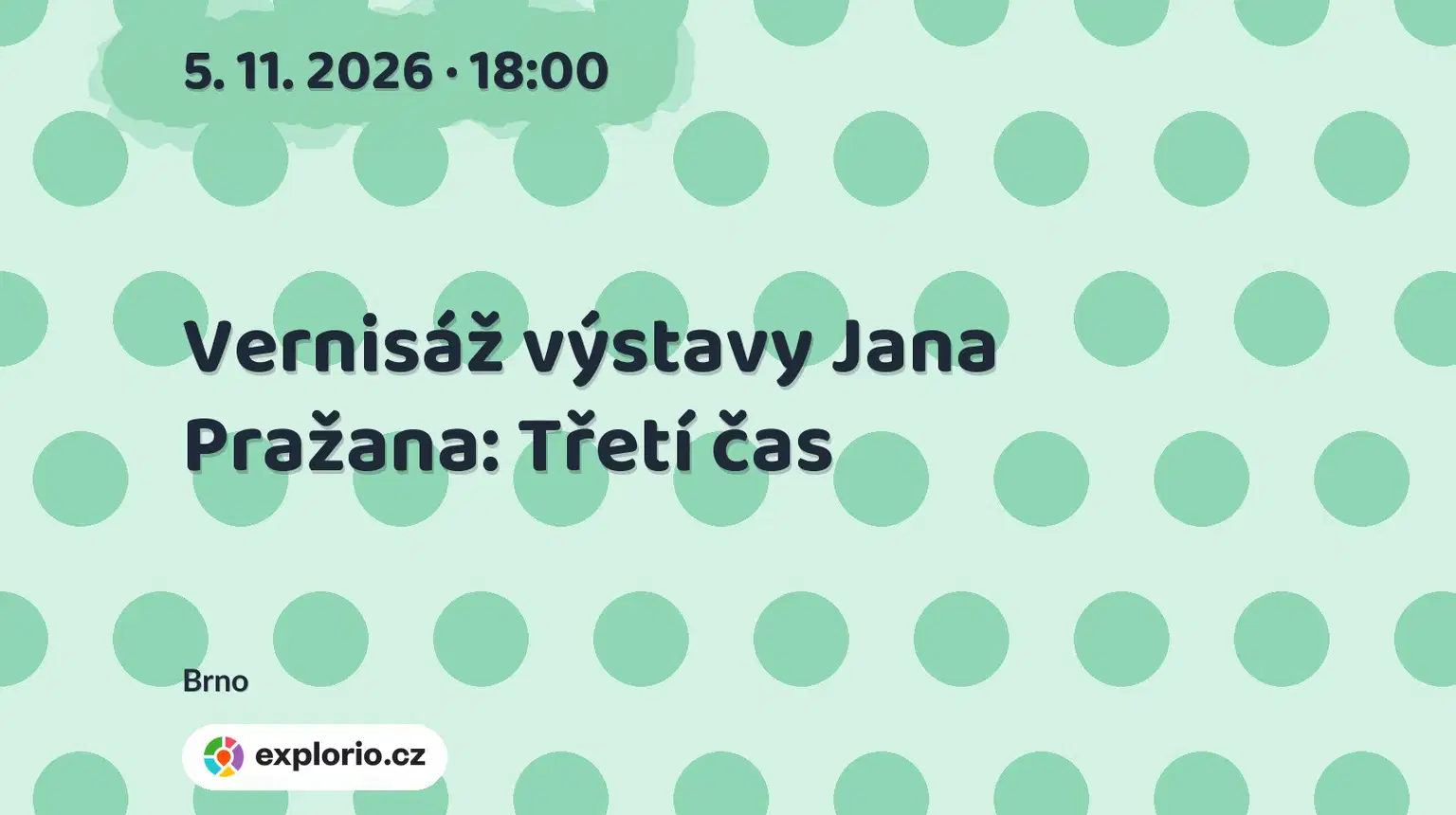Vernisáž výstavy Jana Pražana: Třetí čas – prohlídky a Muzea, Brno