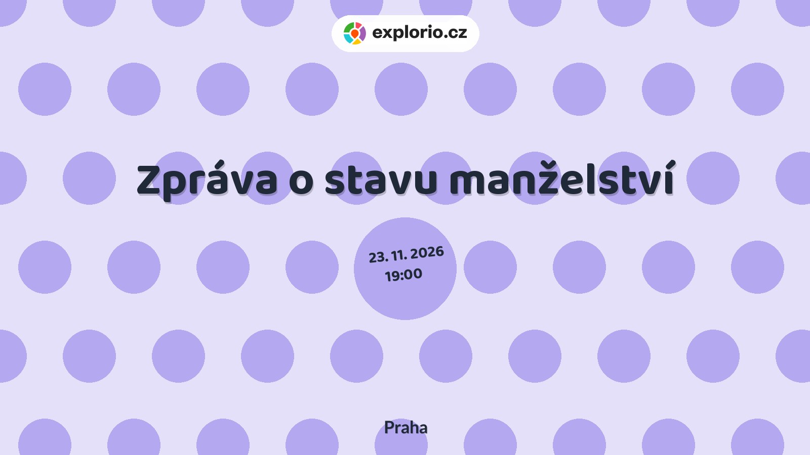 Zpráva o stavu manželství – divadlo, Hudba a Kino, Praha