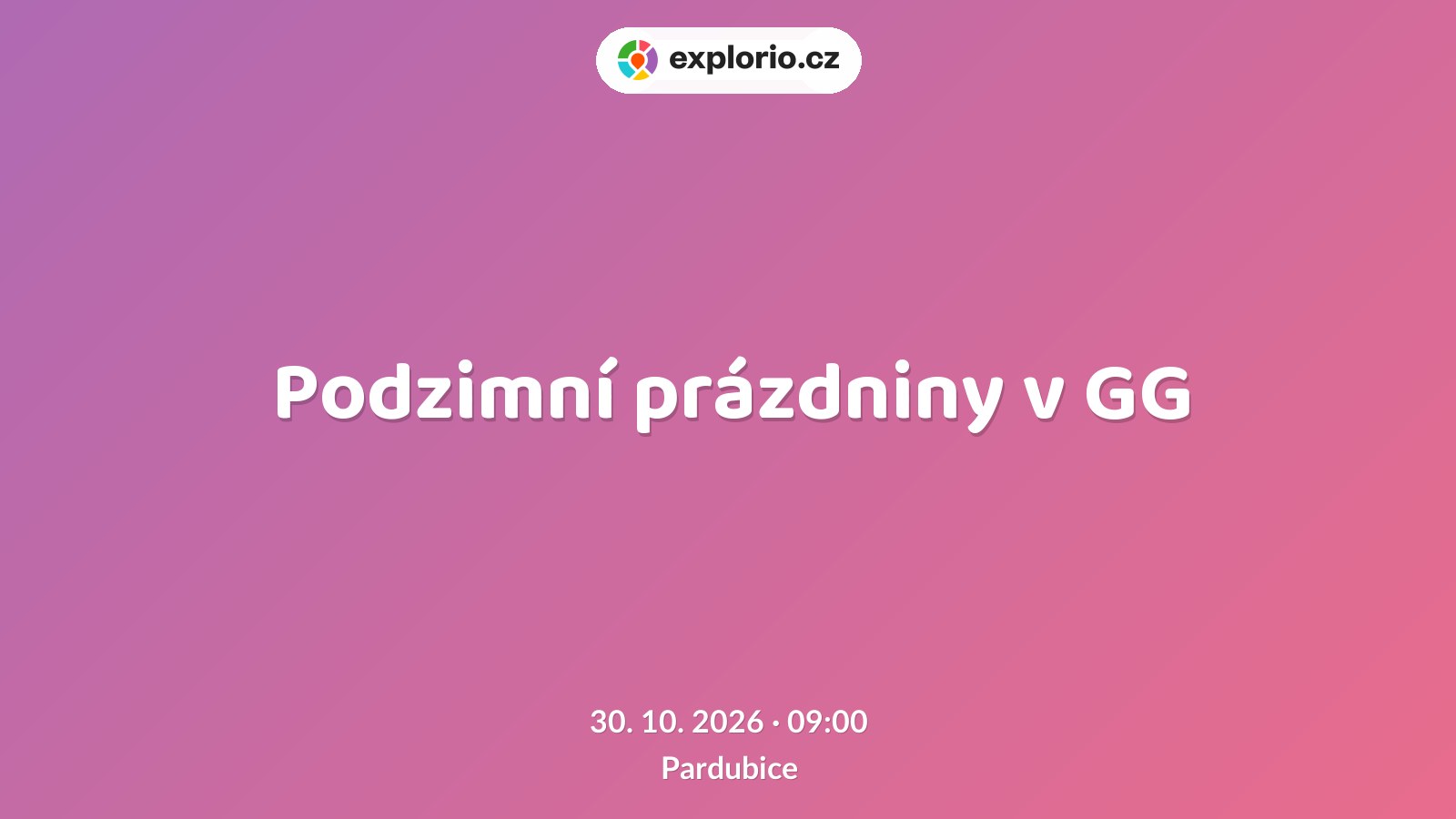 Podzimní prázdniny v GG – tvořivé dílny a Workshopy, Pardubice