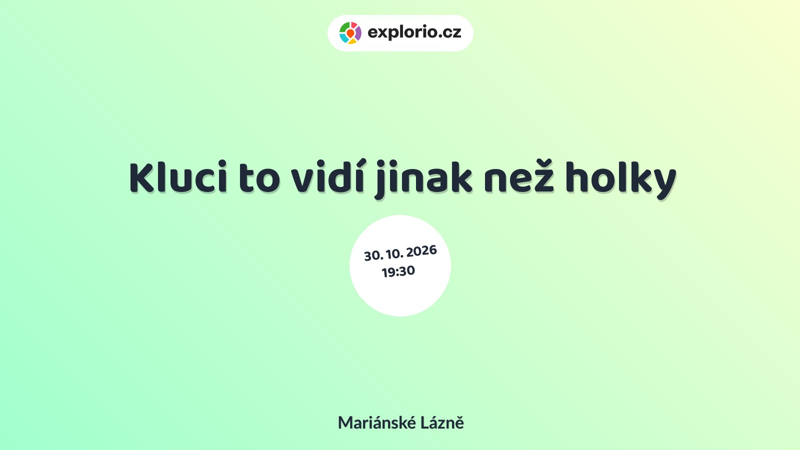 Kluci to vidí jinak než holky – divadlo, Hudba a Kino, Mariánské Lázně