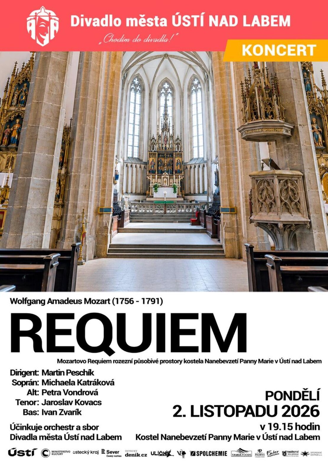 W. A. Mozart: REQUIEM - KONCERT V KOSTELE NANEBEVZETÍ PANNY MARIE V ÚSTÍ NAD LABEM – divadlo, Hudba a Kino, Ústí nad Labem – fotka 2