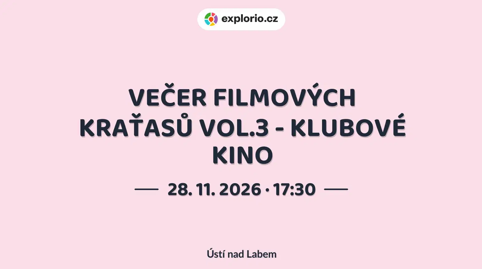 VEČER FILMOVÝCH KRAŤASŮ VOL.3 - KLUBOVÉ KINO – divadlo, Hudba a Kino, Ústí nad Labem
