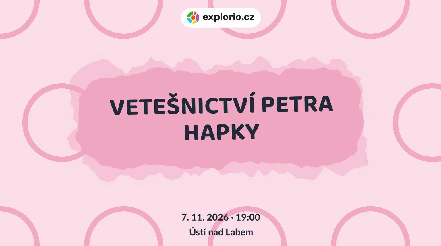 VETEŠNICTVÍ PETRA HAPKY – divadlo, Hudba a Kino, Ústí nad Labem