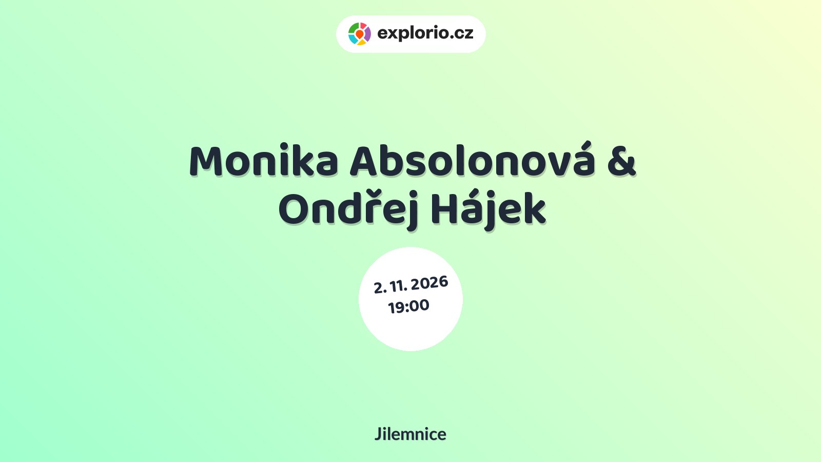 Monika Absolonová & Ondřej Hájek – divadlo, Hudba a Kino, Jilemnice