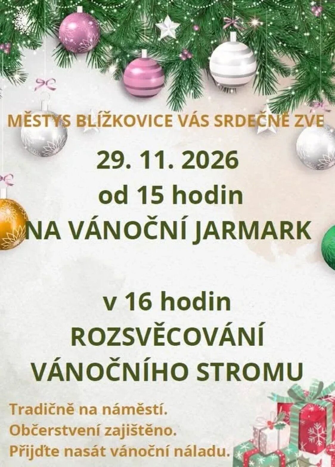 Vánoční jarmark a rozsvícení stromu v Blížkovicích – festivaly a Slavnosti, Blížkovice – fotka 2