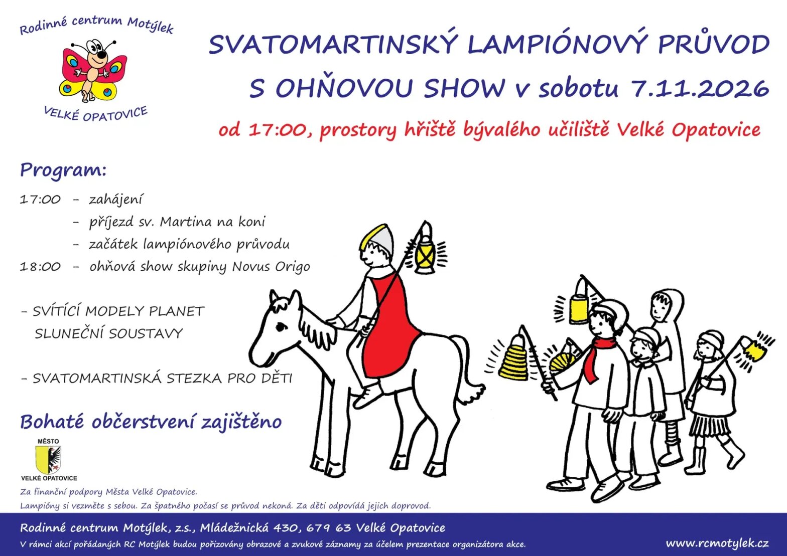 Svatomartinský lampionový průvod s ohňovou show – festivaly a Slavnosti, Velké Opatovice – fotka 2