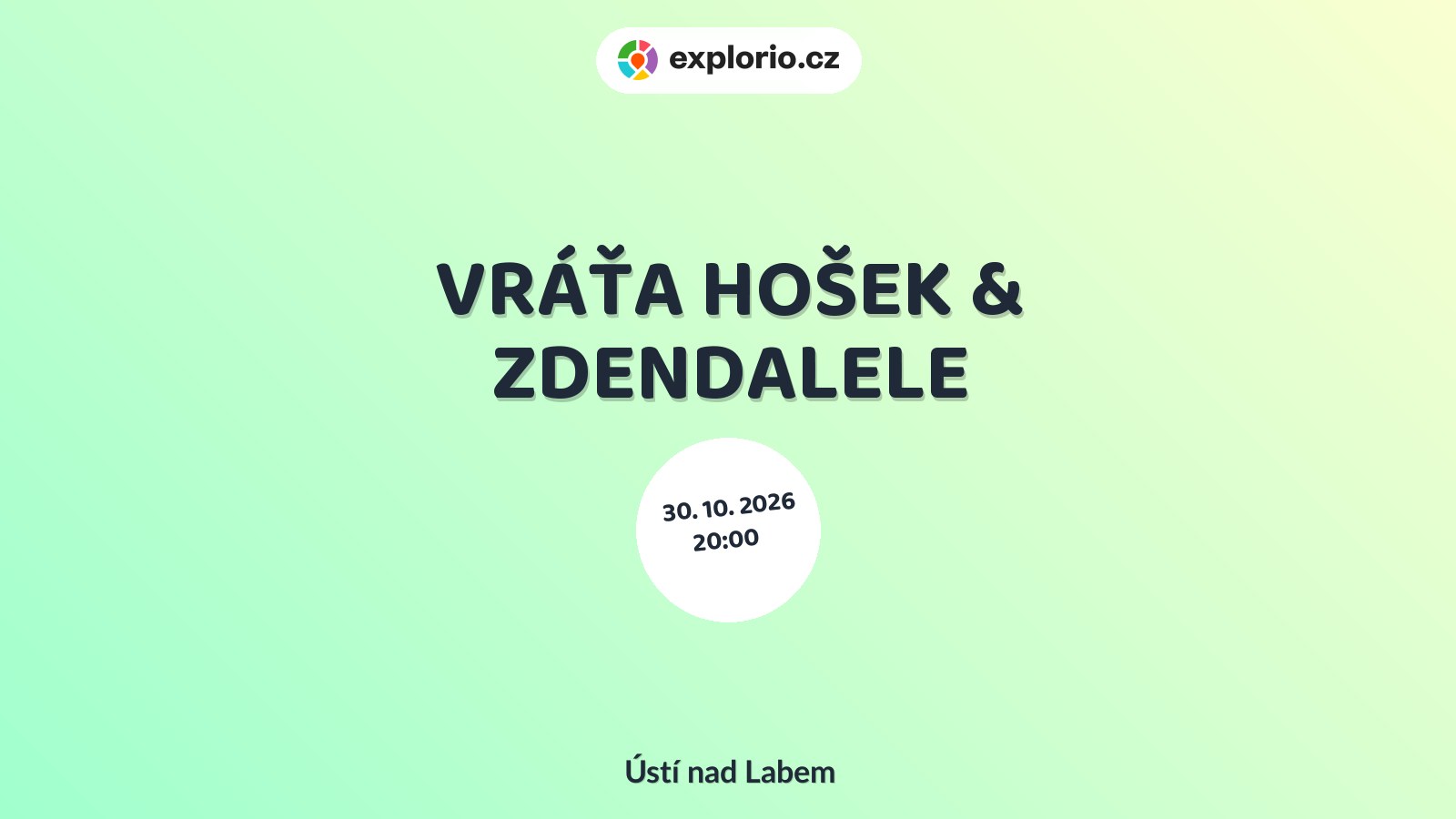 VRÁŤA HOŠEK & ZDENDALELE – divadlo, Hudba a Kino, Ústí nad Labem