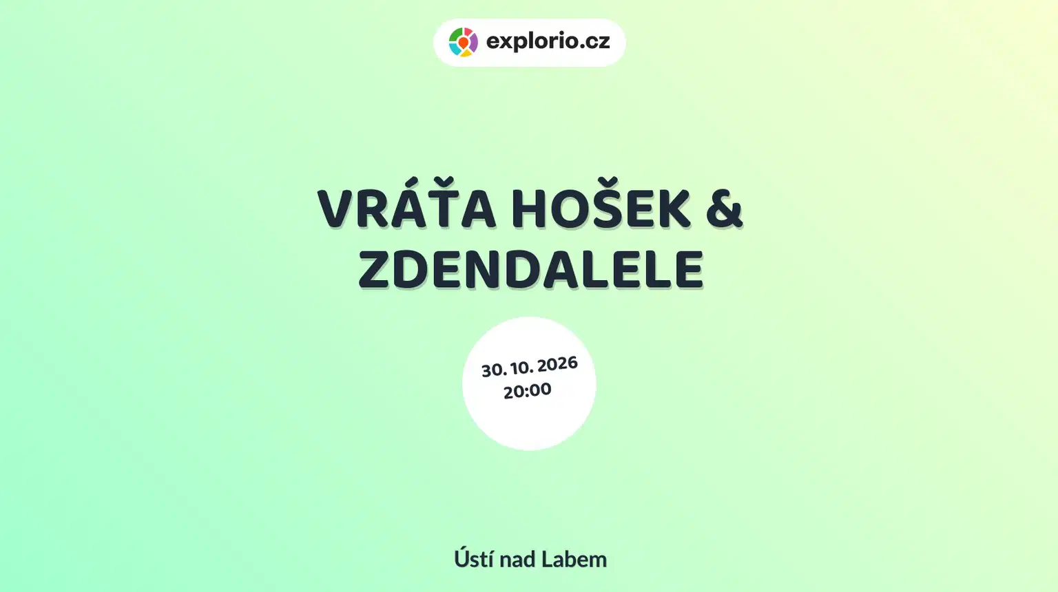 VRÁŤA HOŠEK & ZDENDALELE – divadlo, Hudba a Kino, Ústí nad Labem