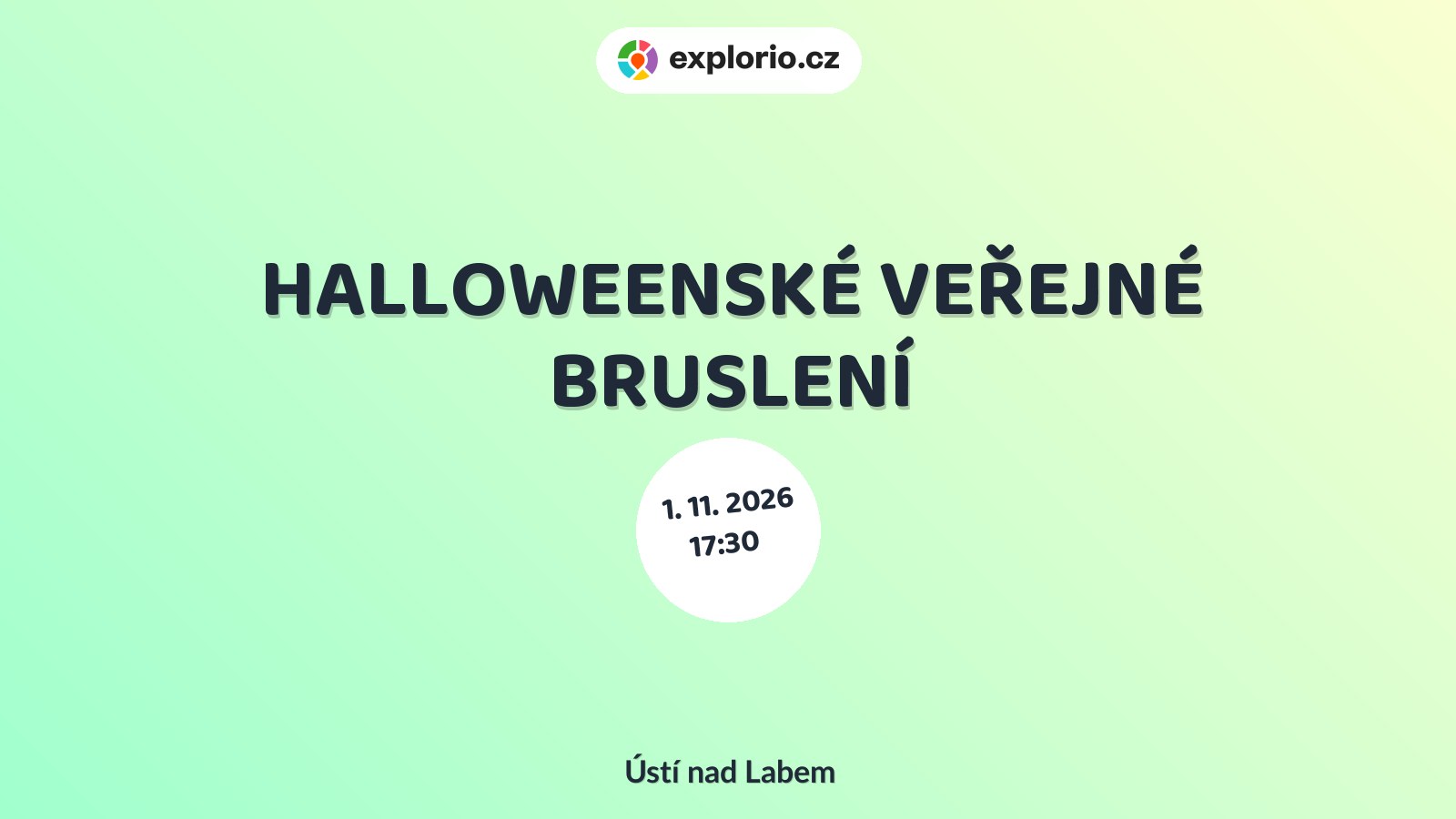 HALLOWEENSKÉ VEŘEJNÉ BRUSLENÍ – sport a Pohyb, Ústí nad Labem