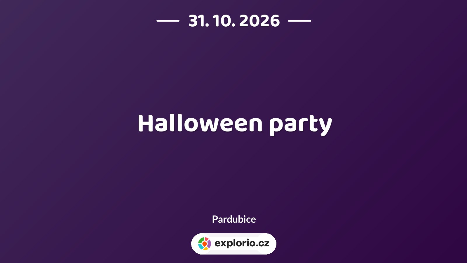Halloween party – divadlo, Hudba a Kino, Pardubice
