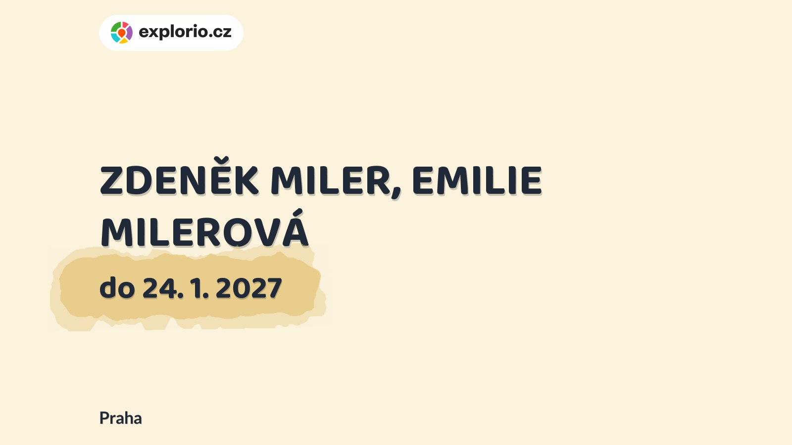 ZDENĚK MILER, EMILIE MILEROVÁ – prohlídky a Muzea, Praha