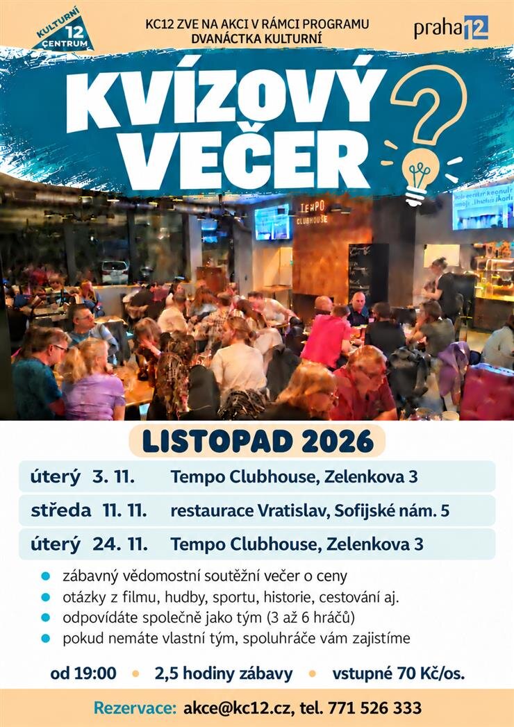 Kvízový večer – divadlo, Hudba a Kino, Praha – fotka 2