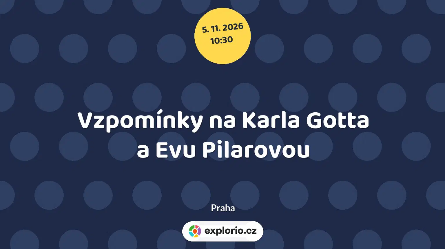 Vzpomínky na Karla Gotta a Evu Pilarovou – divadlo, Hudba a Kino, Praha