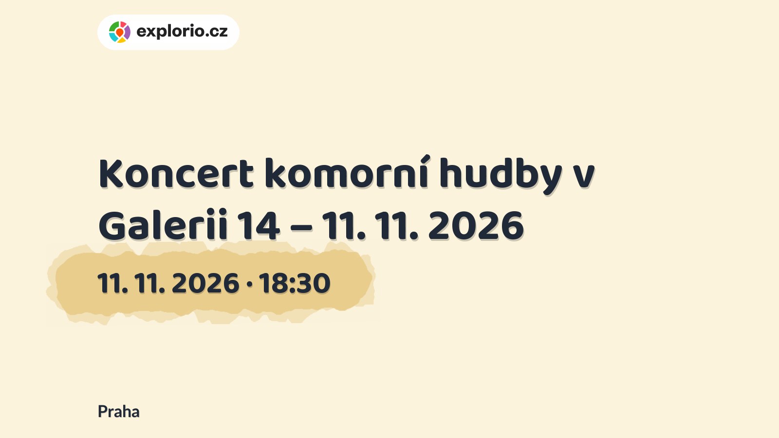 Koncert komorní hudby v Galerii 14 – 11. 11. 2026 – divadlo, Hudba a Kino, Praha