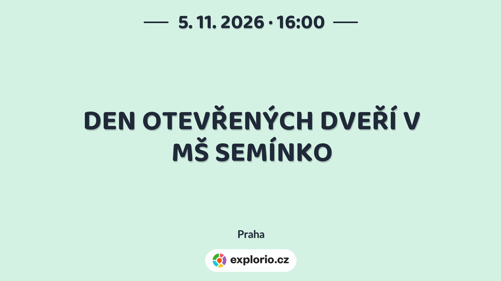 DEN OTEVŘENÝCH DVEŘÍ V MŠ SEMÍNKO – prohlídky a Muzea, Praha