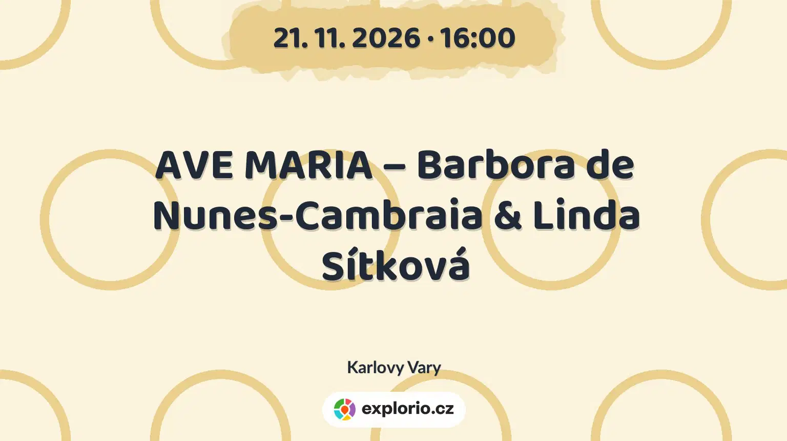 AVE MARIA – Barbora de Nunes-Cambraia & Linda Sítková – divadlo, Hudba a Kino, Karlovy Vary