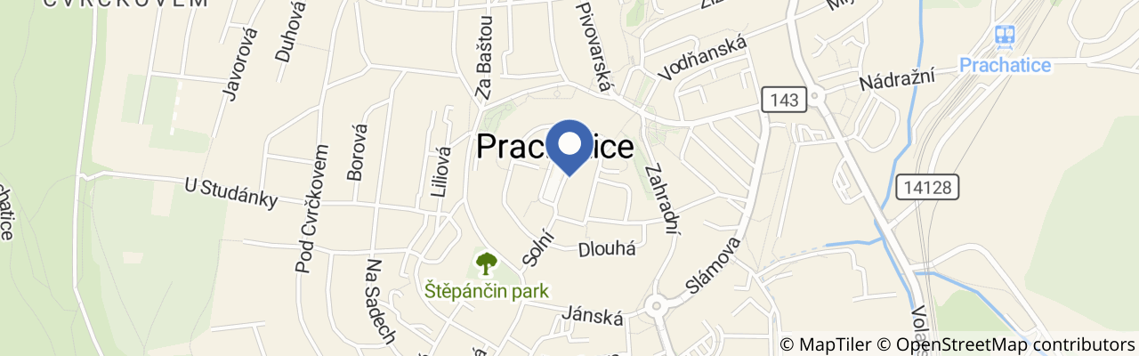 Mapa - Bed & Bike Prachatice