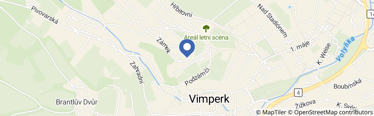Mapa - Apartmány Zámek Vimperk