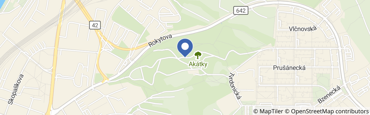 Mapa - Lesopark Akátky