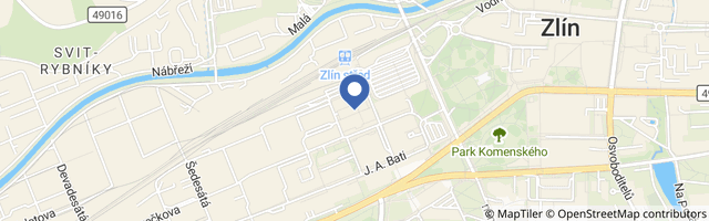 Mapa - Muzeum jihovýchodní Moravy ve Zlíně