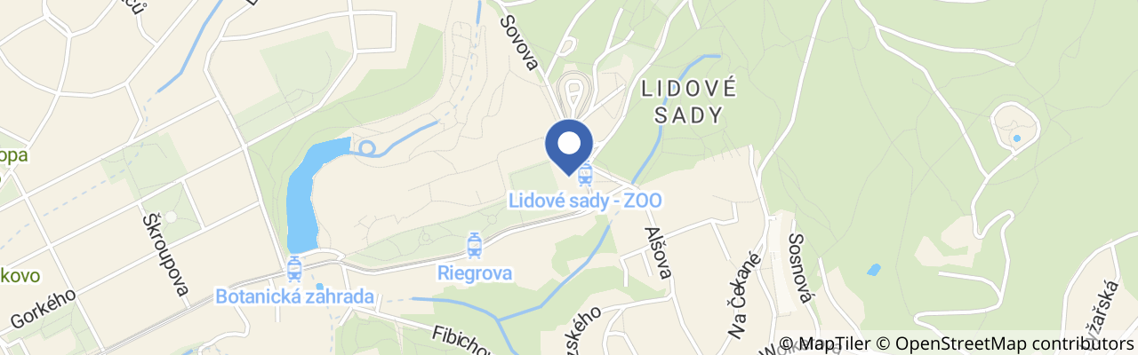 Mapa - Rozhledna Lidové sady