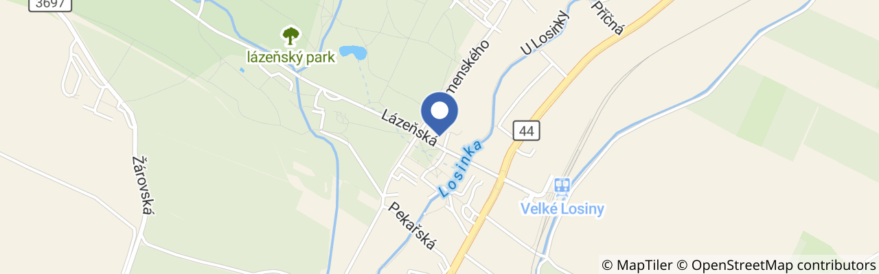 Mapa - Termální lázně Velké Losiny