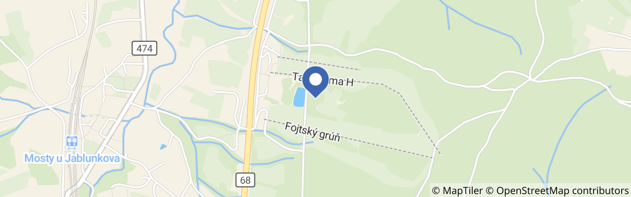 Mapa - Bobová dráha v Mostech u Jablunkova