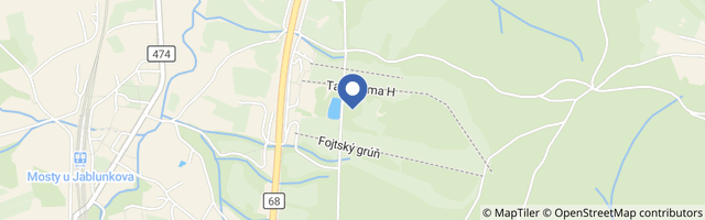 Mapa - Bobová dráha v Mostech u Jablunkova