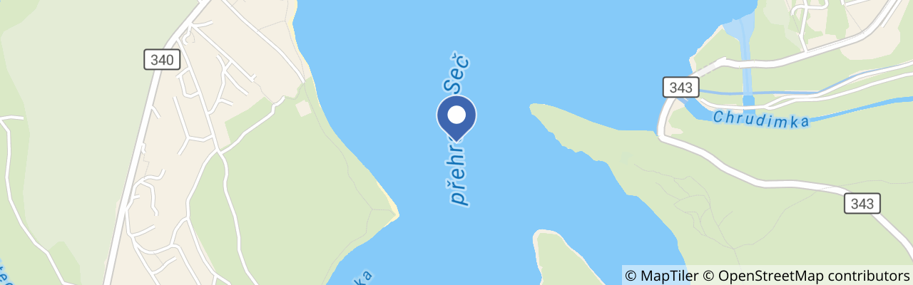 Mapa - Bruslení na Sečské přehradě