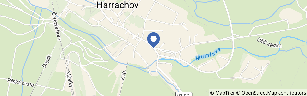 Mapa - Cyklotrasa Harrachovou cestou přes Mumlavský vodopád