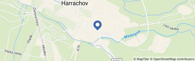 Mapa - Cyklotrasa Harrachovou cestou přes Mumlavský vodopád