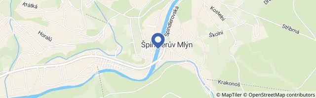 Mapa - Cyklotrasa ze Špindlu k údolí bílého Labe
