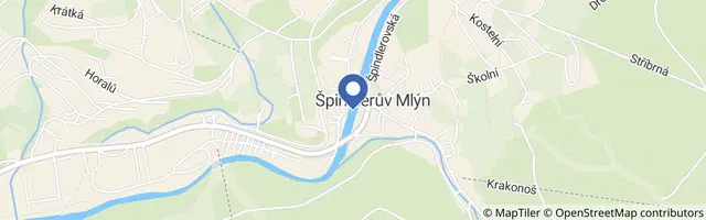 Mapa - Cyklotrasa ze Špindlu k údolí bílého Labe