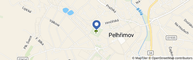 Mapa - Děkanská zahrada Pelhřimov