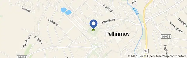 Mapa - Děkanská zahrada Pelhřimov