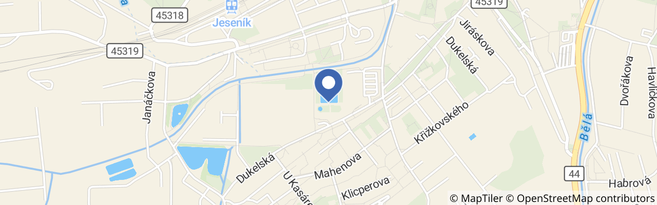 Mapa - Koupaliště Jeseník