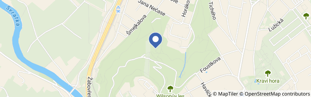 Mapa - Park Kraví hora Brno