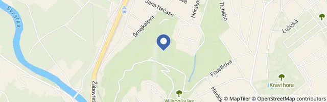 Mapa - Park Kraví hora Brno